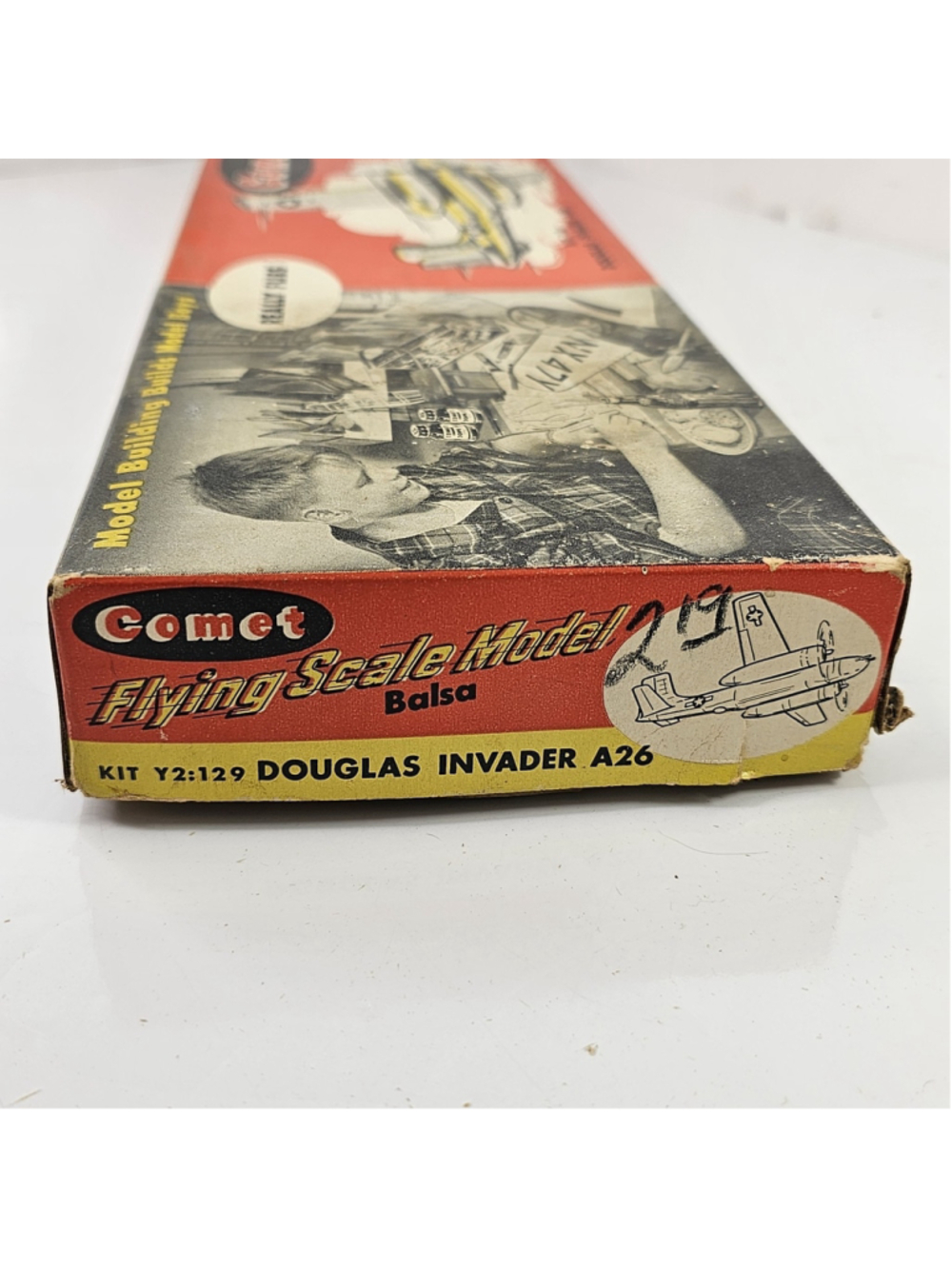 Vintage Comet Douglas Invader A-26 Flying Scale Balsa Model Kit Y2:129 Started - Picture 15 of 16